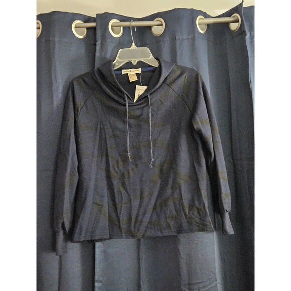 Cotton Emporium Size XS Blue & Black Camo Hooded Pullover Long Sleeve Shirt - Picture 1 of 9